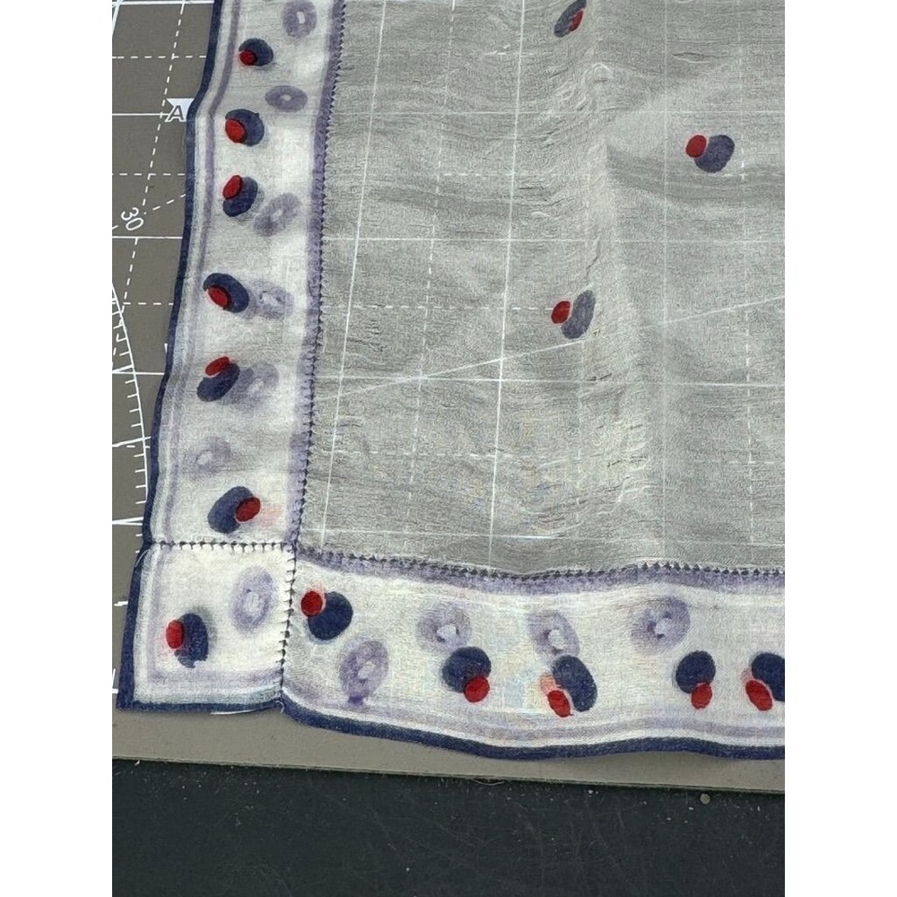Vintage Handkerchief White Red Mushrooms Pocket Square Silky Feel14"